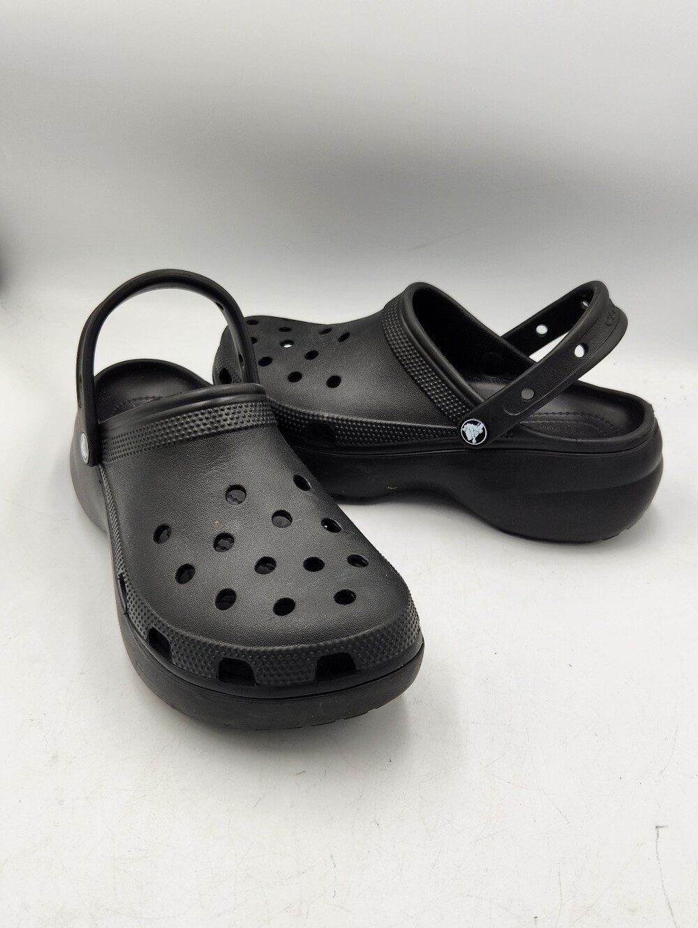 Crocs Elevated Platform Clog Womens 10 Black Classic Slip On Shoe